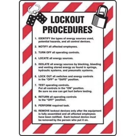 Accuform LOCKOUTTAGOUT SIGN LOCKOUT PROCEDURES MLKT507XT